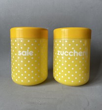 BARATTOLI SALE E ZUCCHERO GIALLO LIMONE IN VETRO MARCA CERVE ANNI ’70 - VINTAGE