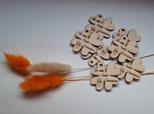 15pz Tag in Legno Quadrifoglio