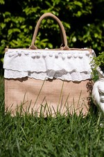 Borsa in paglia con decoro