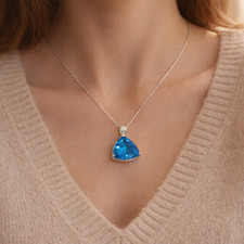 Ciondolo Topazio Blu Taglio