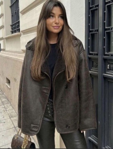 Zara marrone giacca biker - marrone,