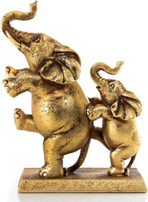 Elefante Con Bambino Dorato