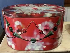 vintage GRANDE SCATOLA LATTA MOTTA TEMA NATALIZIO stella di NATALE 1960s