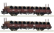 ROCO 6600120 Scala HO Set due carri con stanti ribaltabili ÖBB epoca IV