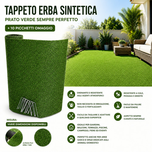 Erba sintetica tappeto 1x2 - erba,