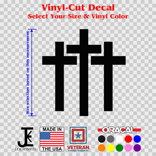 Decalcomania vinile tre croci - decalcomania,