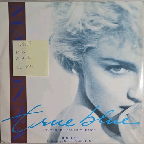 Madonna true blue vinyl record - blue,