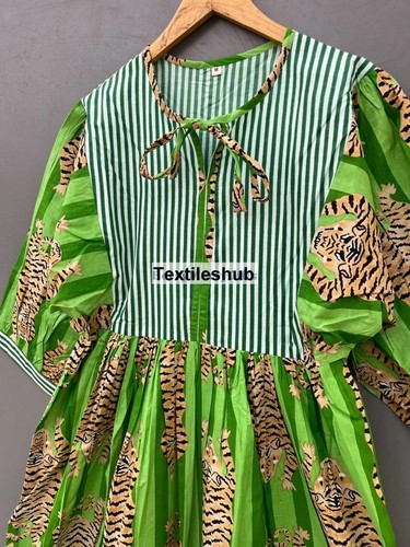 Indien coton vert rayé tigre - indien,