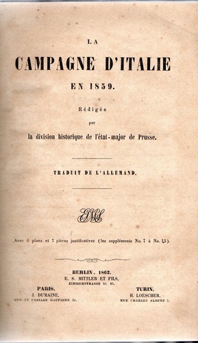 Campagne italie en 1859 - campagne, d'italie