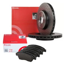 Kit Dischi Forati e Pastiglie Anteriori Brembo Vw Golf 5 Audi A3