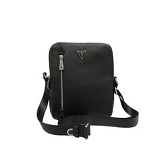 GUESS COD.HMTOSAP4218 TRACOLLINA UOMO TORINO TOP ZIP CROSS IN PELLE COL.BLACK