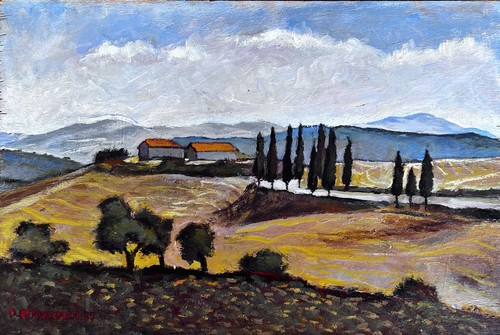 Paesaggio toscano olio - “paesaggio,