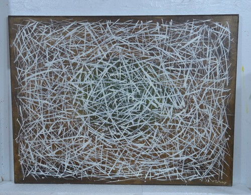 Mark tobey olio tela 1966 - tobey,