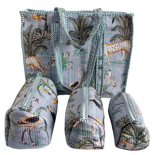 Set tote bag - cotone, trapuntato