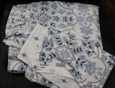 VANTONA England Queen lenzuolo piatto + 1 cuscino finta floreale croccante in blu floreale