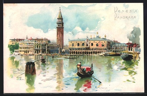 Cartolina artista venezia - cartolina,