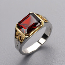 Anello Uomo Vintage Granato