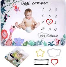  Coperta Mesi Neonato in Italiano , Tappeto Mesi Neonato Unisex 