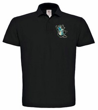 Polo nera ricamata BMW Love