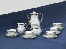 Set 5 tazzine piattini caffettiera lattiera ceramica BAVARIA prima metà 900