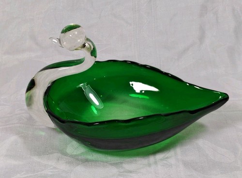 Ciotola cigno vetro verde - cigno,