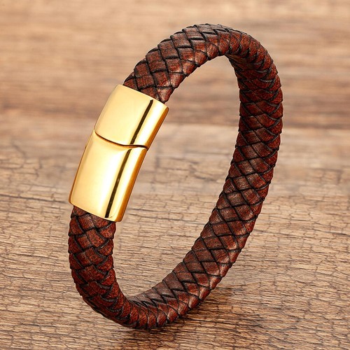 Bracciale pelle intrecciata - in,
