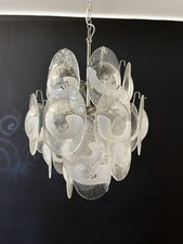Lampadario vintage italiano Murano - 24 bicchieri Lattimo