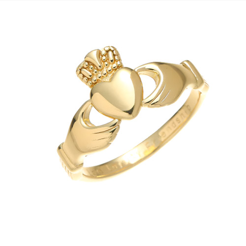 Gold vermeil claddagh - claddagh, plain