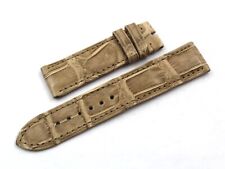 Cinturino Stampa Alligatore Beige 19/18mm Fibbia Ardiglione Ricambi Casual New