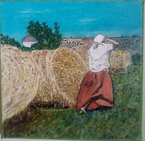 Dipinto donna campagna - dipinto, campagna"