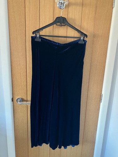 Gonna midi velluto blu navy - velluto,