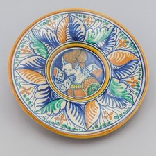 Piatto da parete - DERUTA - dipinto a mano - '900 - rinascimento maiolica lustra