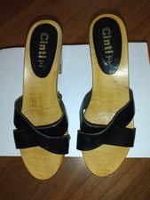 Sandali con tacco Cinti shoes - in legno e pelle - n°38 -ben tenute e conservate