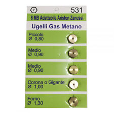 SERIE 5 UGELLI INIETTORI GAS METANO DA 6MB PER CUCINE PIANI COTTURA FORNELLI