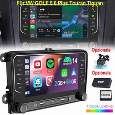 32G/64G Autoradio Android 14 Carplay GPS BT Per VW GOLF 5 6 Touran Passat Tiguan
