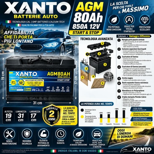 Batteria auto agm - batteria,