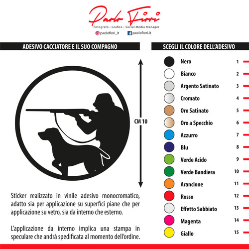 Adesivo cacciatore con cane - adesivo,