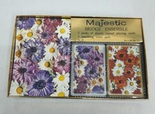 Set di 108 carte da gioco con 3 taccuini segnapunti fantasia floreale scala 40