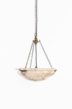 Grande antico lampadario plafonnier in alabastro intagliato a mano lampada a sospensione