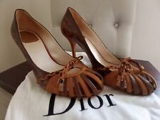 Scarpe decolte donna Dior pelle marrone scamosciata serpente come nuove 39,5