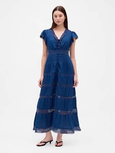 Abito midi gap pizzo - pizzo, xl