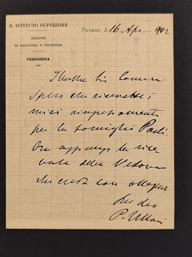 Pasquale villari autografo - villari,