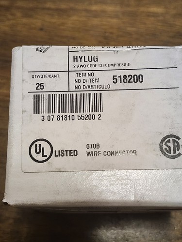Burndy 518200 ya2cl4box - burndy,