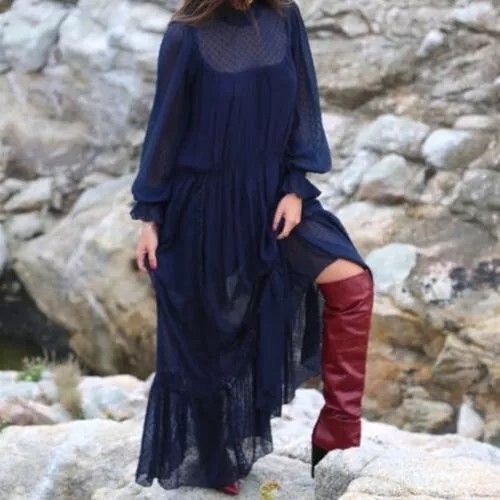 Zara abito lungo navy - lungo, blu