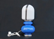 Lampada vintage da tavolo, anni '70, vetro di Murano blu