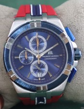 Orologio da polso uomo cronografo lusso Maurice Lacroix quadrante blu data tenere il tempo