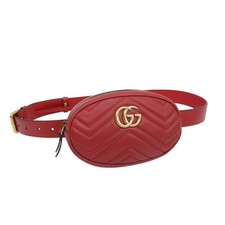 GUCCI GG Marmont borsa in pelle trapuntata oro ferramenta rossa 18x11x4 cm