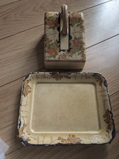 Bacco Victorian Corona Ware, S. Hancock & Sons Inghilterra piatto burro con piatto