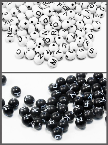 Perline lettere 8mm - perline,