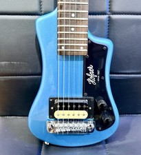 ?ASTA AFFARE? Chitarra da viaggio Hofner Shorty~ Serie HCT~ Blu~ Elettrica
